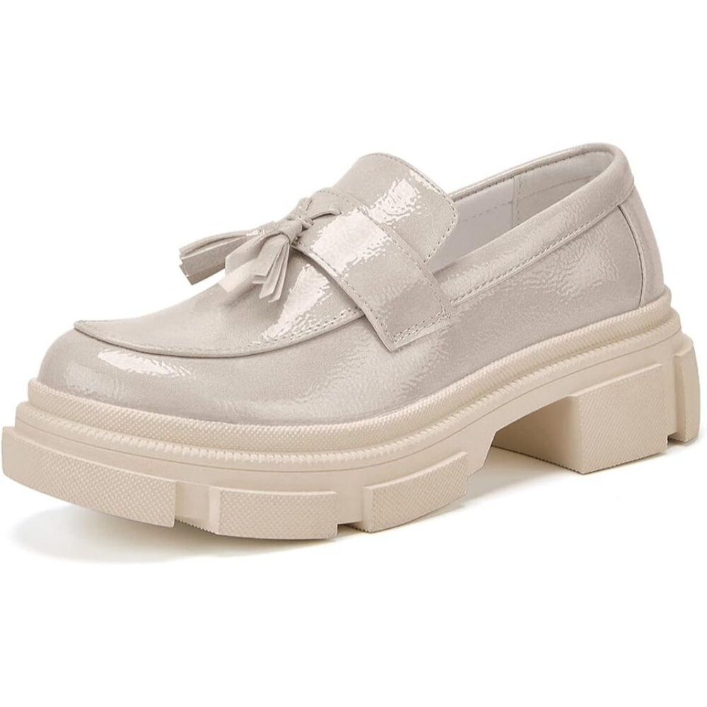 Tinstree Size 5 Platform Loafers Womens White Tassel Chunky Lug Sole Shoes